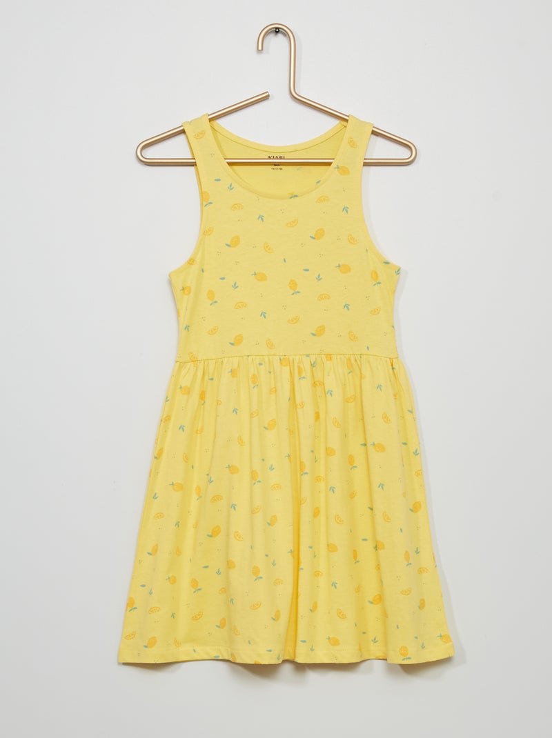 Vestido em jersey com motivos AMARELO - Kiabi