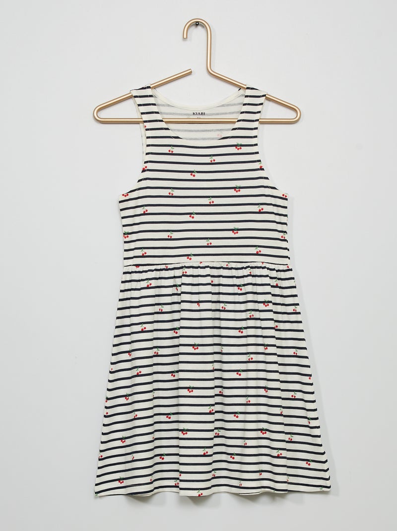 Vestido em jersey com motivos BRANCO - Kiabi