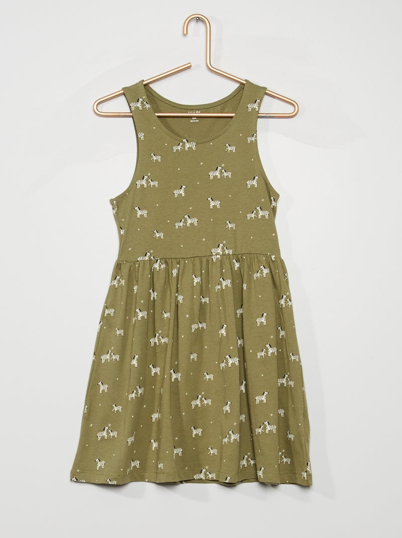 Vestido em jersey com motivos CAQUI - Kiabi