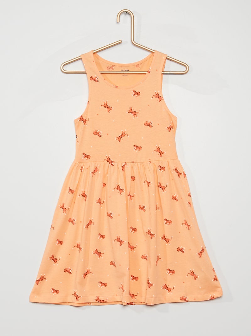 Vestido em jersey com motivos LARANJA - Kiabi