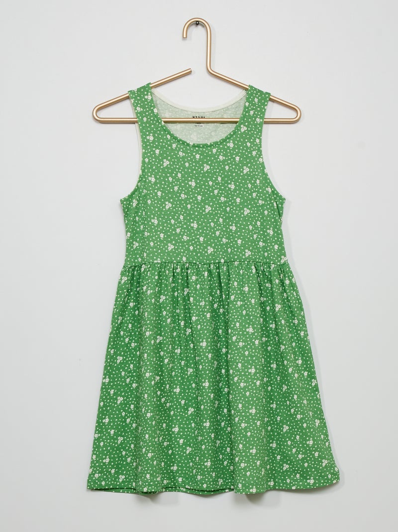 Vestido em jersey com motivos VERDE - Kiabi
