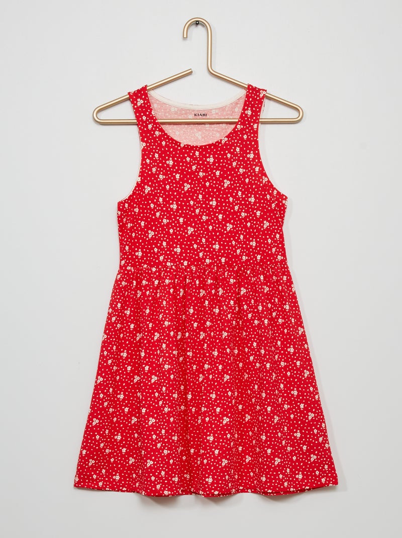 Vestido em jersey com motivos VERMELHO - Kiabi