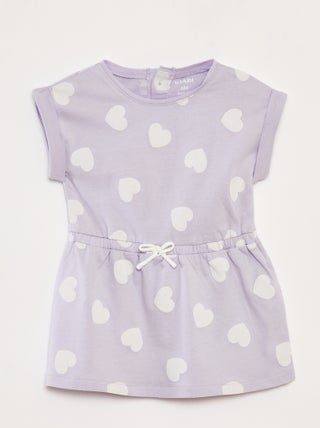 Vestido em jersey com motivos