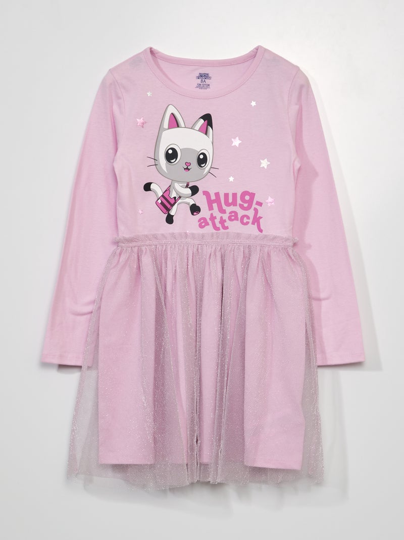 Vestido em jersey e tule 'A Casa Mágica da Gabby' ROSA - Kiabi