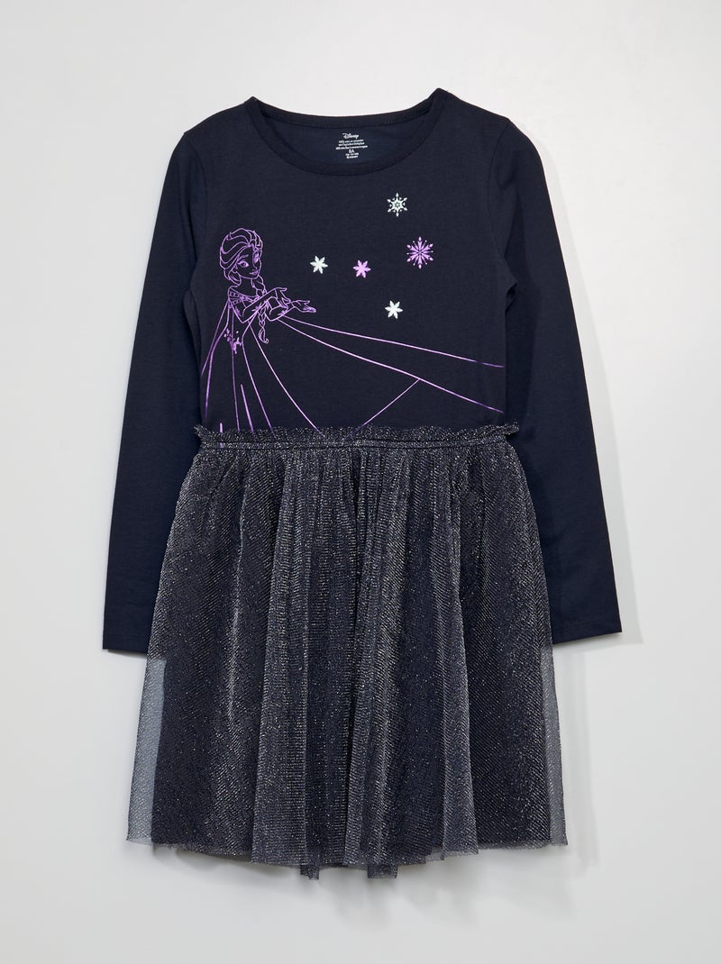 Vestido em jersey e tule 'Frozen' AZUL - Kiabi