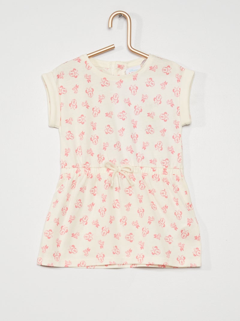 Vestido em jersey 'Minnie' branco/rosa - Kiabi