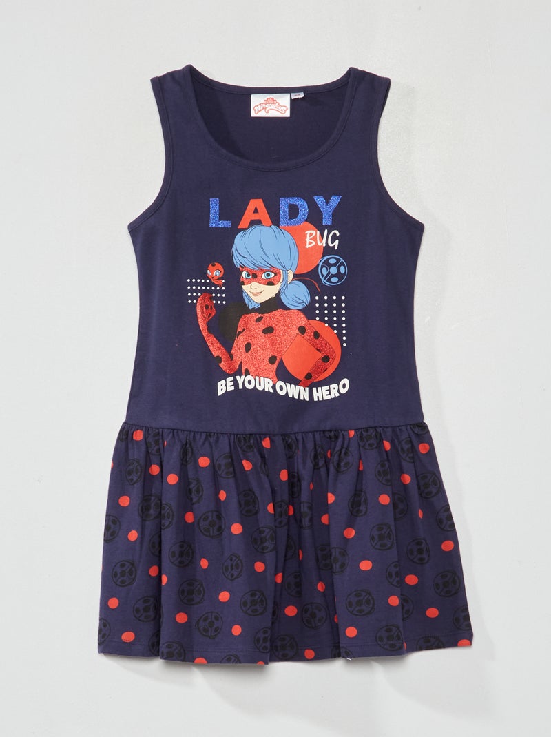 Vestido em jersey 'Miraculous' Azul Marinho - Kiabi