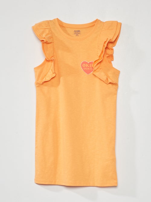 Vestido em jersey sem mangas com folhos - Kiabi