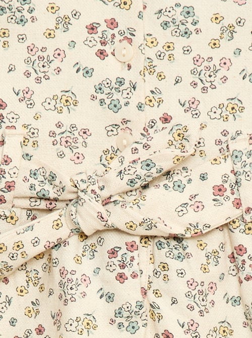 Vestido em linho misto com cinto - Kiabi