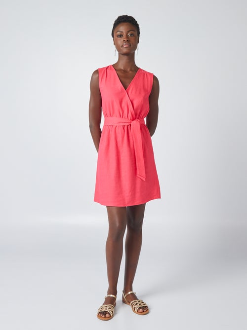 Vestido em linho misturado - Kiabi
