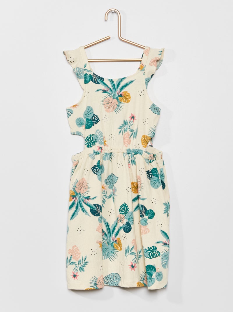 Vestido em malha crepe BEGE - Kiabi
