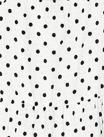 Vestido em malha crepe com estampado de bolinhas