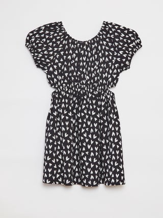 Vestido em malha crepe estampado