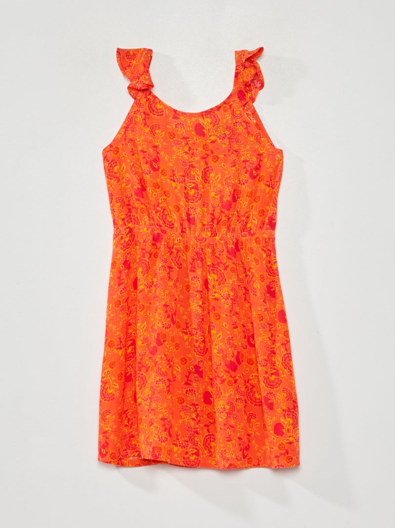 Vestido em malha crepe LARANJA - Kiabi
