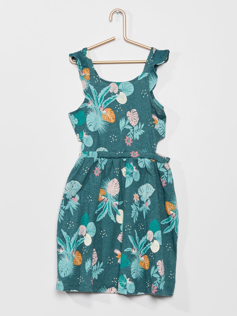 Vestido em malha crepe VERDE - Kiabi