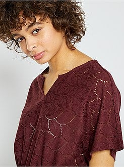 Vestido em malha de renda ajurada 'JDY' - Kiabi