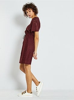 Vestido em malha de renda ajurada 'JDY' - Kiabi