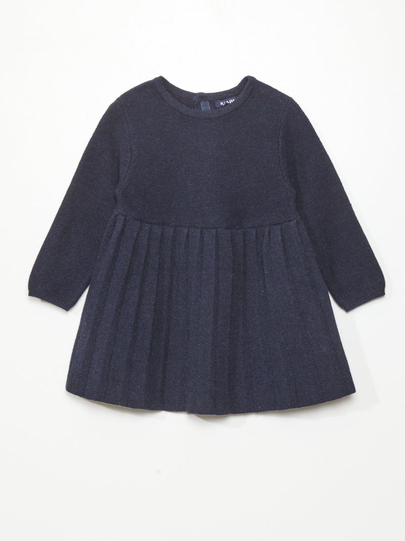 Vestido em malha de tricô AZUL - Kiabi