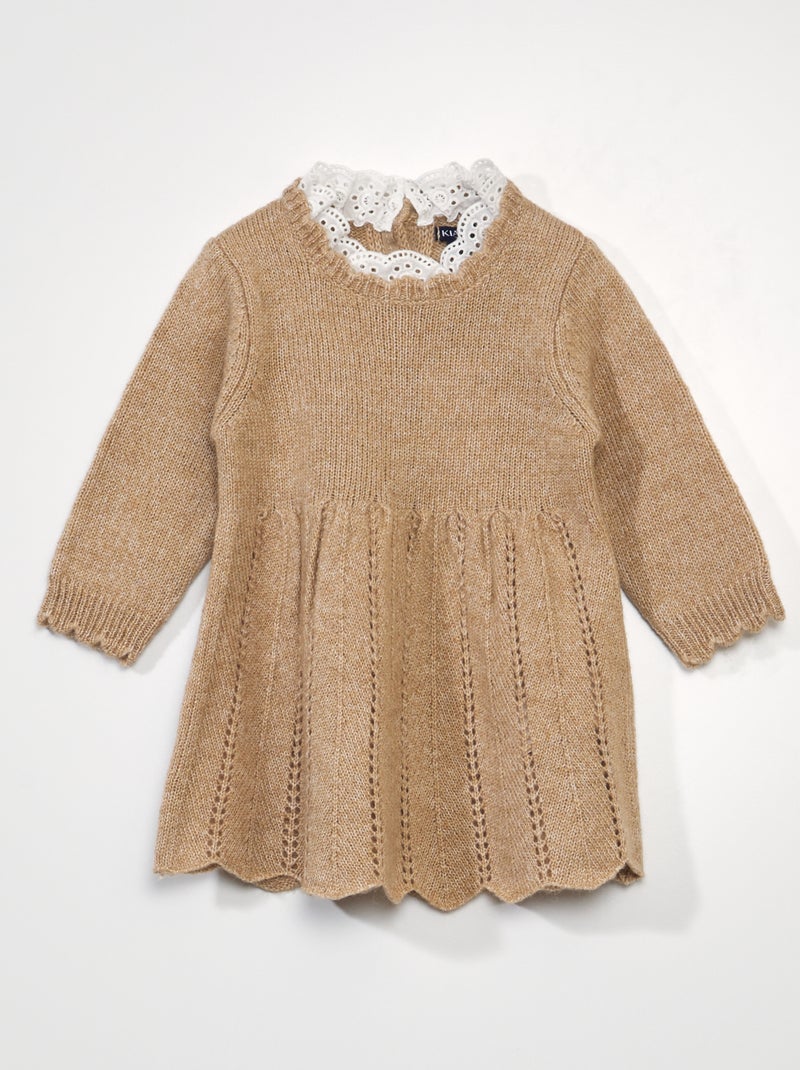 Vestido em malha de tricô CASTANHO - Kiabi