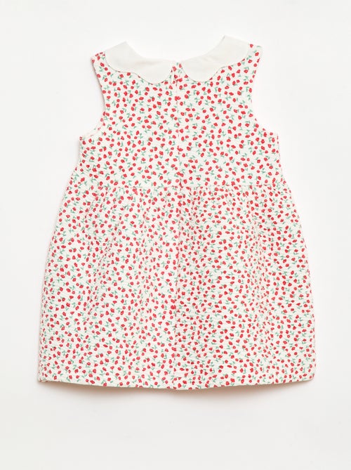 Vestido em malha enrugada com gola em popelina - Kiabi