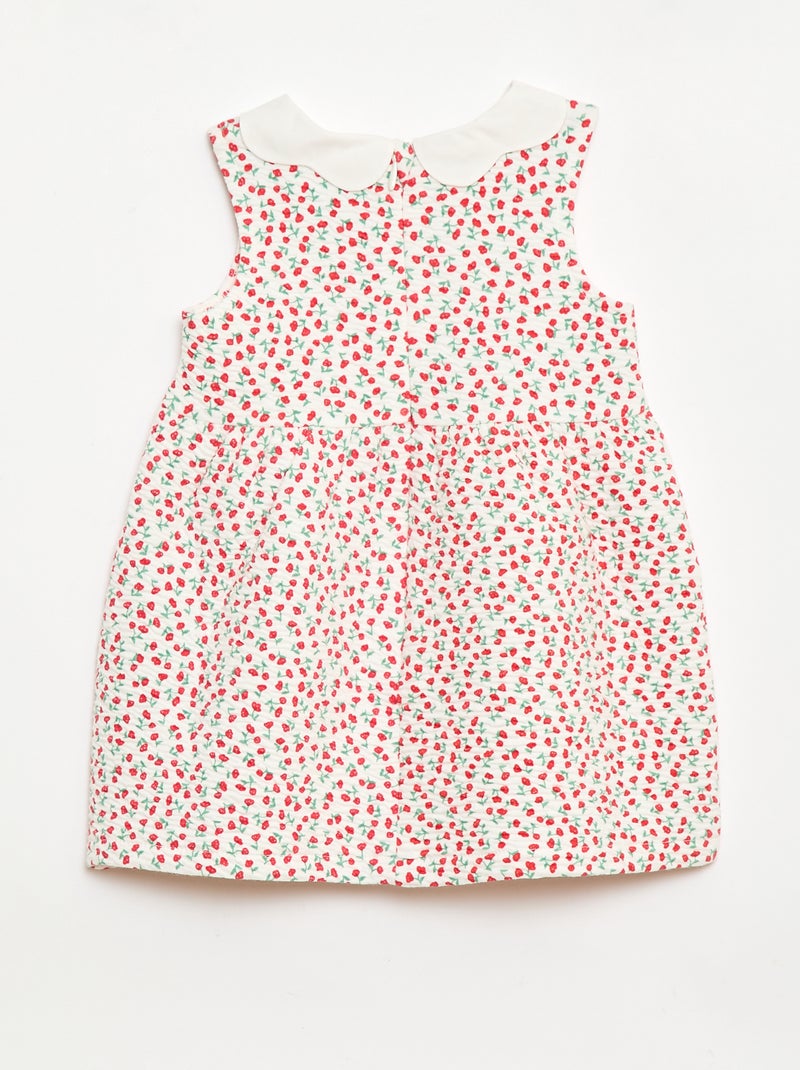 Vestido em malha enrugada com gola em popelina Vermelho - Kiabi