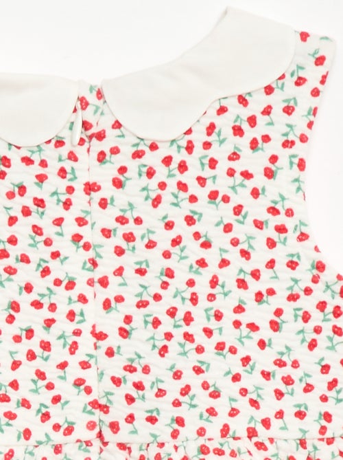 Vestido em malha enrugada com gola em popelina - Kiabi