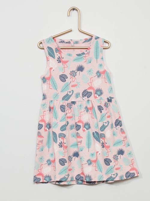 Vestido em malha estampada fantasia - Kiabi
