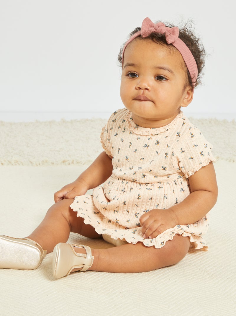 Vestido em malha estampada ROSA - Kiabi