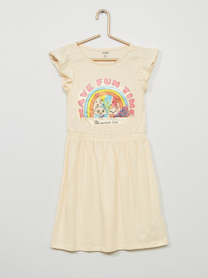 Vestido em malha fantasia BRANCO - Kiabi