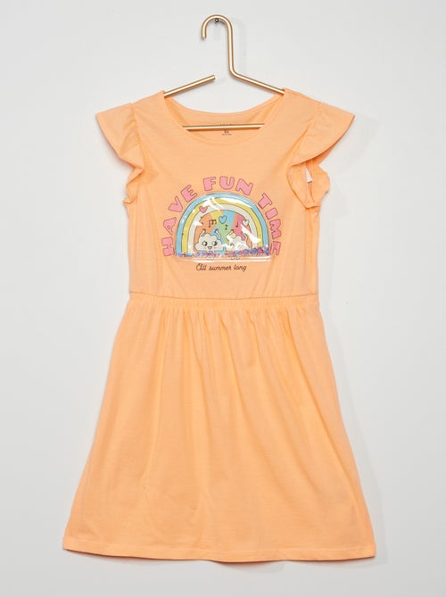Vestido em malha fantasia - Kiabi