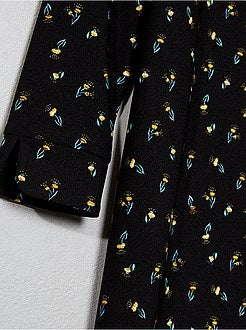 Vestido em malha fluida elástica com estampado 'flores' - Kiabi