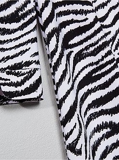 Vestido em malha fluida elástica com estampado 'zebra' - Kiabi