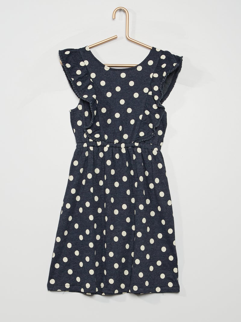 Vestido em malha gofrada AZUL - Kiabi