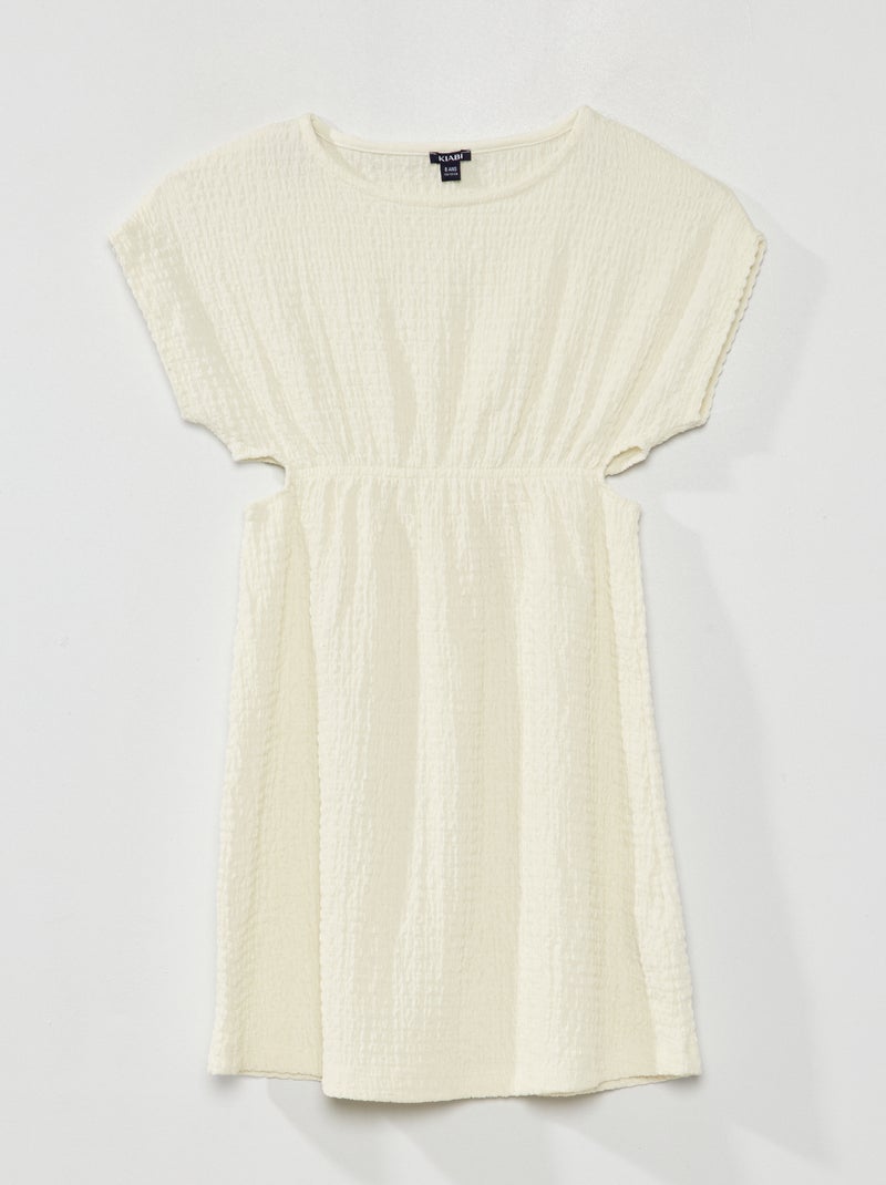 Vestido em malha gofrada BRANCO - Kiabi