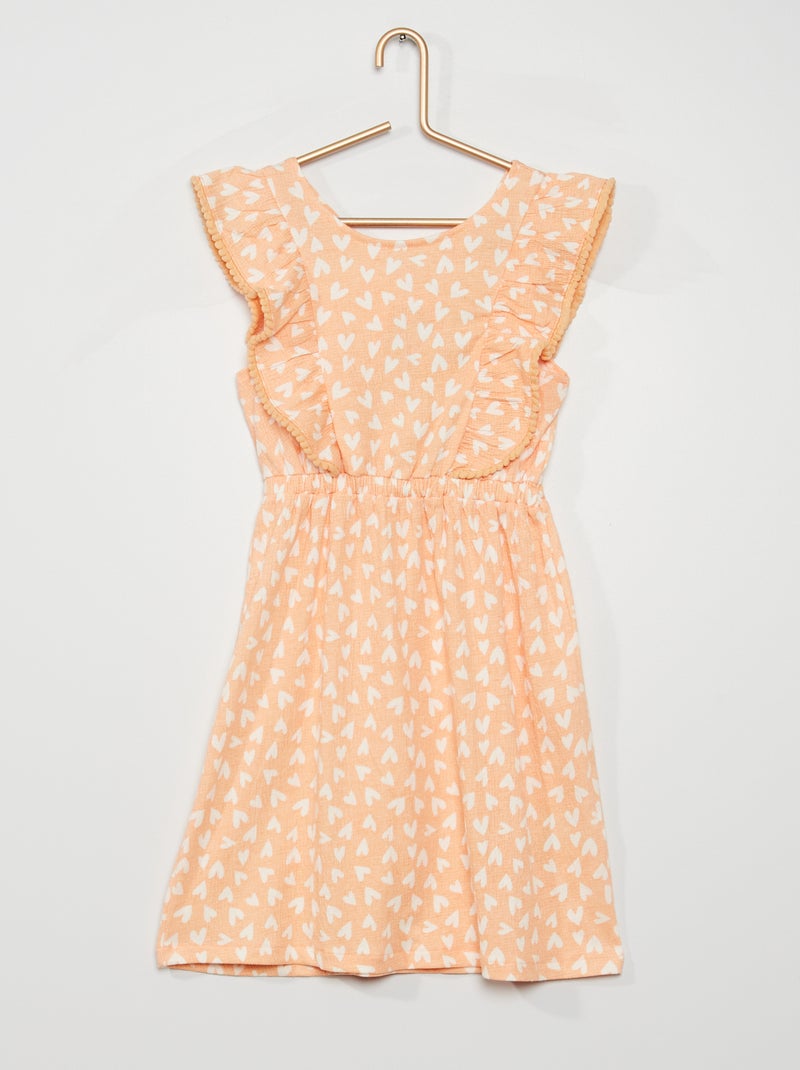 Vestido em malha gofrada LARANJA - Kiabi