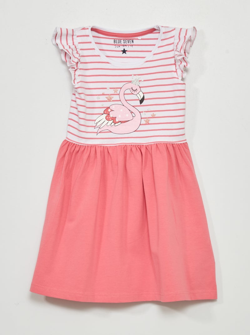 Vestido em malha jersey com efeito 2 em 1 Rosa - Kiabi