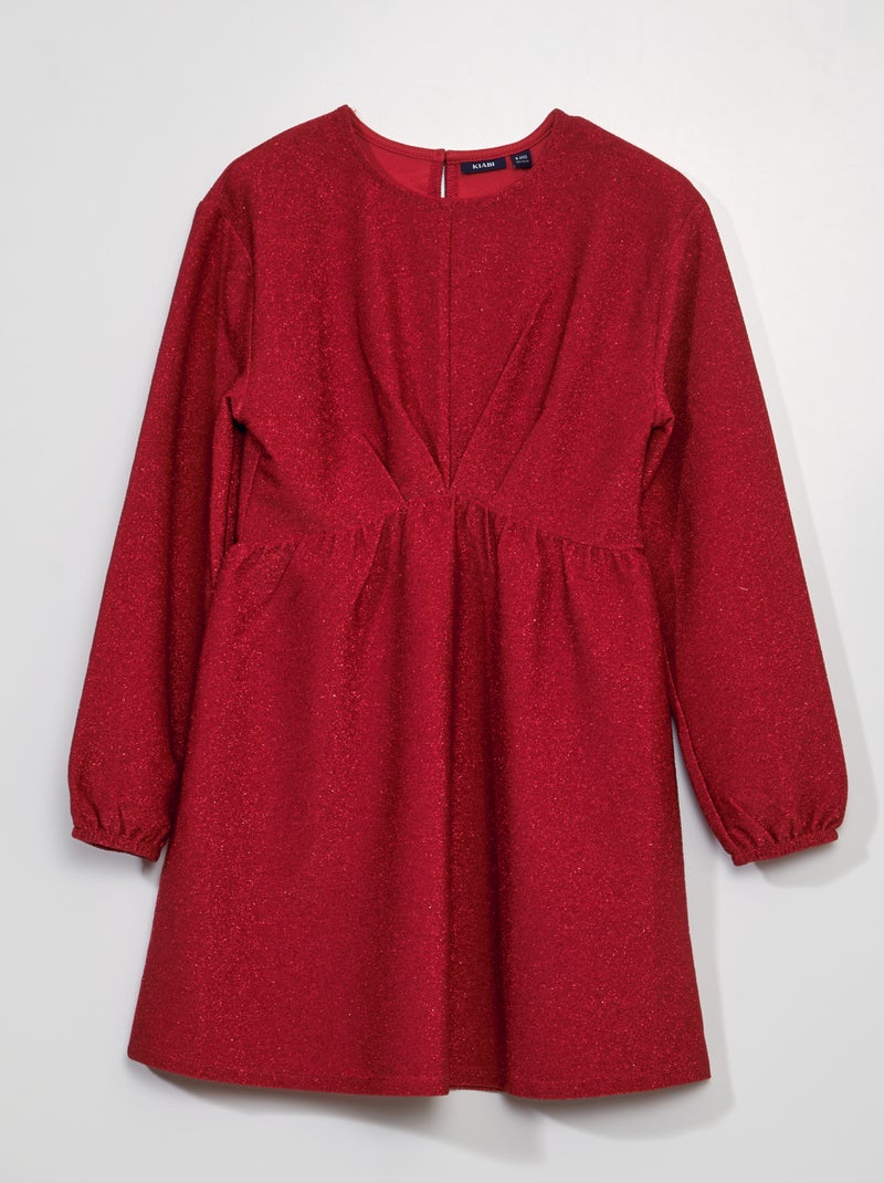 Vestido em malha matizada VERMELHO - Kiabi
