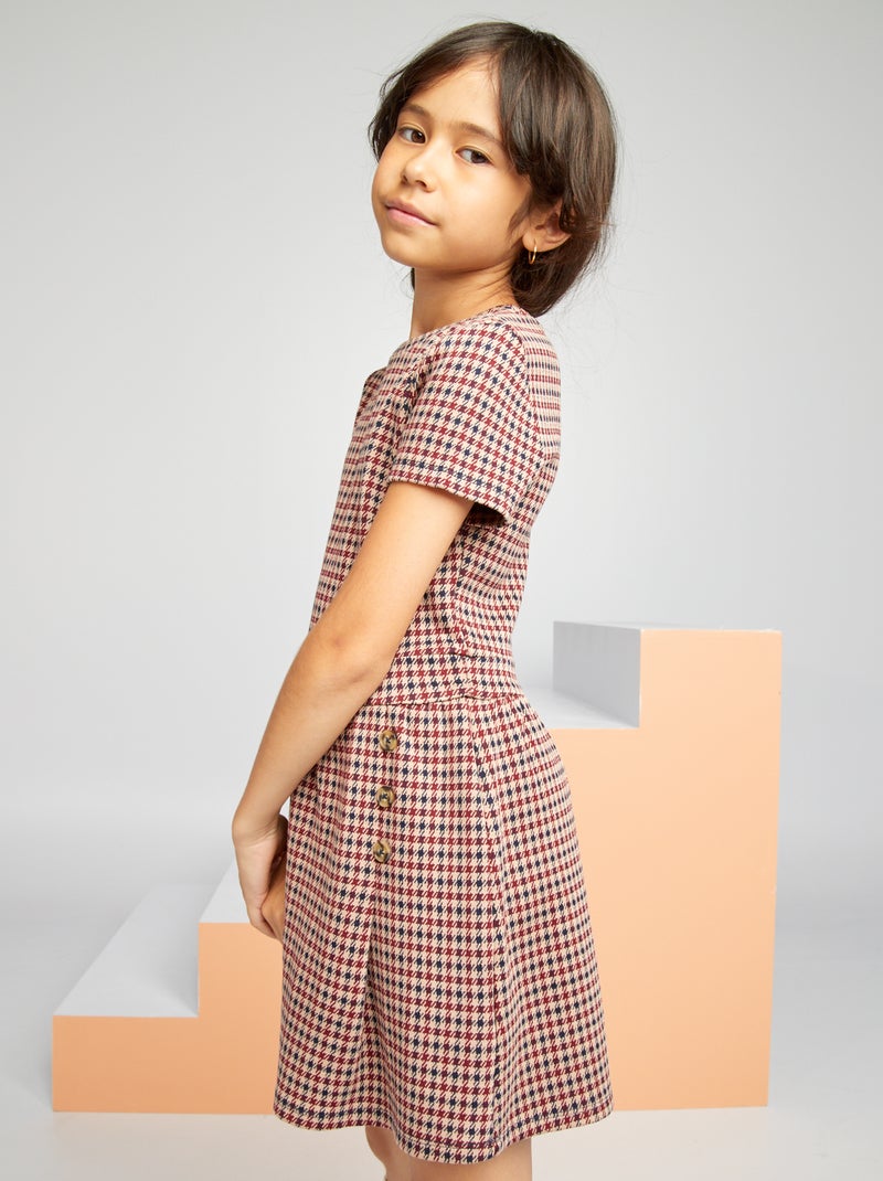Vestido em malha milano 'às riscas' VERMELHO - Kiabi