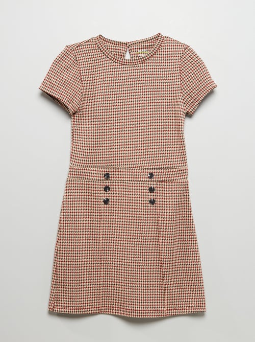 Vestido em malha milano com botões de fantasia - Kiabi
