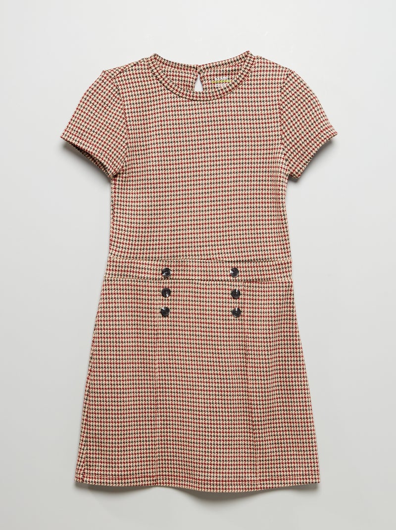 Vestido em malha milano com botões de fantasia CINZA - Kiabi