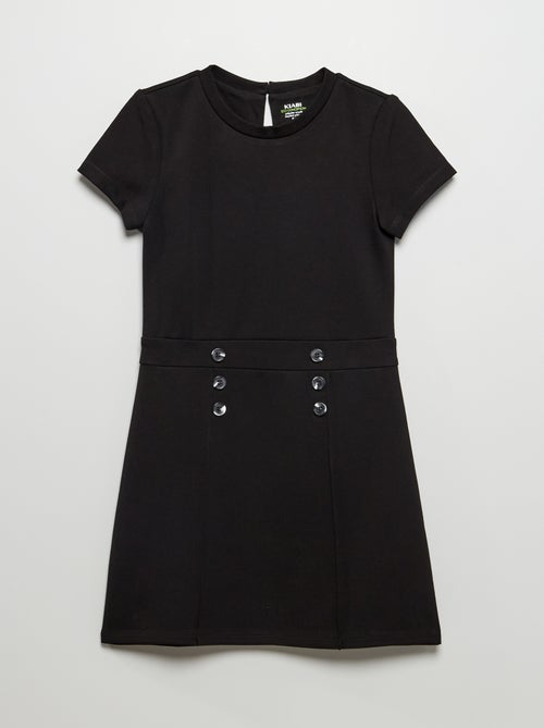 Vestido em malha milano com botões de fantasia - Kiabi