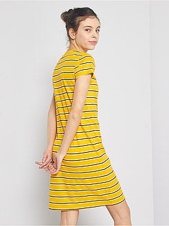 Vestido em malha nervurada - Kiabi