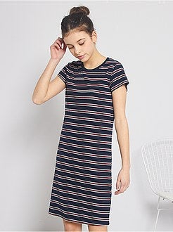 Vestido em malha nervurada - Kiabi