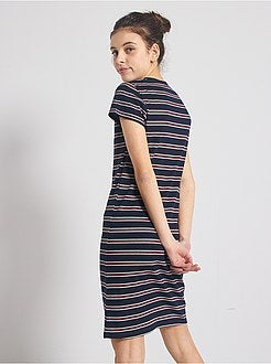 Vestido em malha nervurada - Kiabi