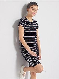 Vestido em malha nervurada - Kiabi