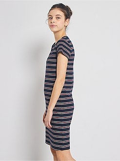 Vestido em malha nervurada - Kiabi