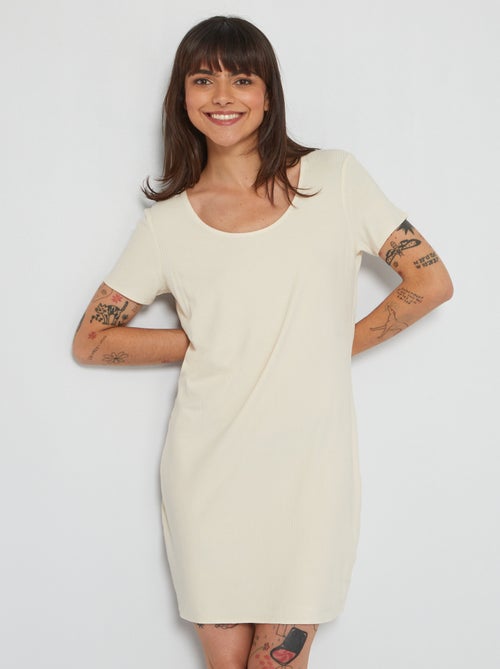 Vestido em malha nervurada - Kiabi