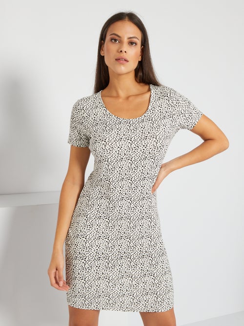 Vestido em malha nervurada - Kiabi