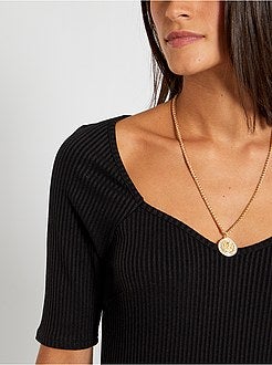 Vestido em malha nervurada - Kiabi