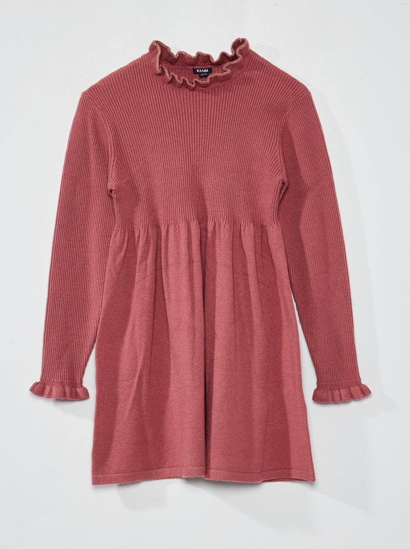 Vestido em malha nervurada ROSA - Kiabi
